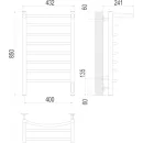 Полотенцесушитель электрический TERMINUS Классик 400x850/8 с полкой, с quick touch