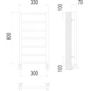 Полотенцесушитель водяной TERMINUS Контур 300х800/7 1/2" нижнее подключение