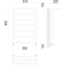 Полотенцесушитель водяной TERMINUS Контур 500x800/7 1/2" с полкой, нижнее подключение