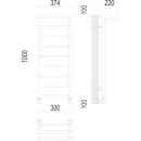 Полотенцесушитель водяной TERMINUS Контур 300x1000/9 1/2" с полкой, нижнее подключение