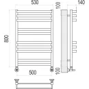 Полотенцесушитель водяной TERMINUS Линц 500x800/10 1/2" нижнее подключение