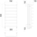 Полотенцесушитель водяной TERMINUS Стандарт 500x800/8 1/2" нижнее подключение