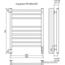 Полотенцесушитель электрический TERMINUS Сицилия 500x700/9 с sensor quick touch