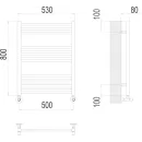 Полотенцесушитель водяной TERMINUS Сицилия 500x800/12 1/2" нижнее подключение