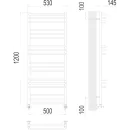 Полотенцесушитель водяной TERMINUS Соренто 500x1200/18 1/2" нижнее подключение