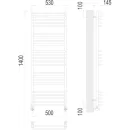 Полотенцесушитель водяной TERMINUS Соренто 500x1400/23 1/2" нижнее подключение