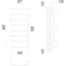 Полотенцесушитель водяной TERMINUS Стандарт 400x800/8 1" боковое подключение