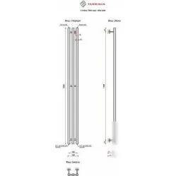 Полотенцесушитель водяной TERMINUS Стойка Trio Круг 120x1200 сатин, нижнее подключение