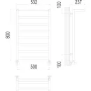Полотенцесушитель водяной TERMINUS Хендрикс 500x800/8 1/2" нижнее подключение