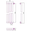 Сунержа Эстет-1 EU50 правый 1200х180 4 секции (темный титан муар)