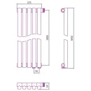 Сунержа Эстет-1 EU50 правый 1800х225 5 секций (матовый белый)